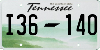 TN license plate I3614O