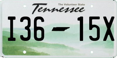 TN license plate I3615X