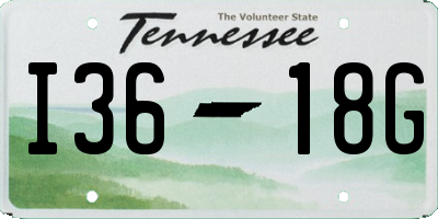 TN license plate I3618G
