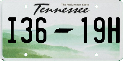TN license plate I3619H