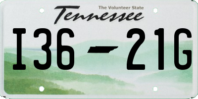 TN license plate I3621G