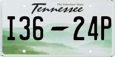 TN license plate I3624P