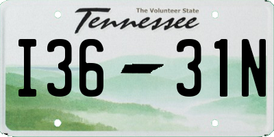 TN license plate I3631N