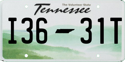 TN license plate I3631T