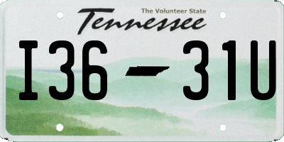 TN license plate I3631U