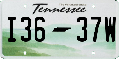 TN license plate I3637W