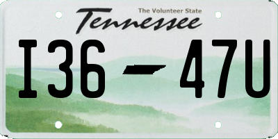 TN license plate I3647U