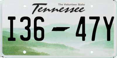 TN license plate I3647Y