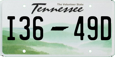 TN license plate I3649D