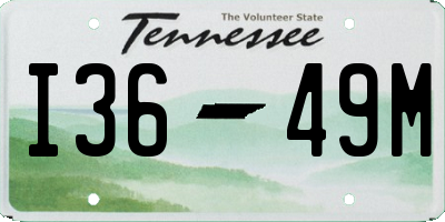 TN license plate I3649M