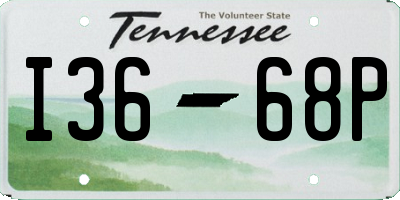 TN license plate I3668P