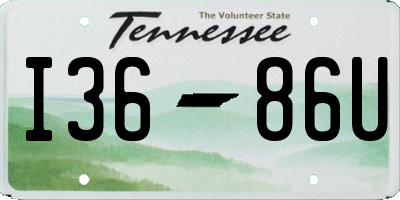 TN license plate I3686U