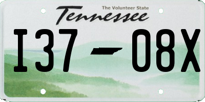 TN license plate I3708X