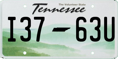 TN license plate I3763U