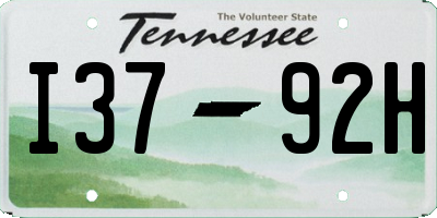 TN license plate I3792H