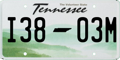 TN license plate I3803M