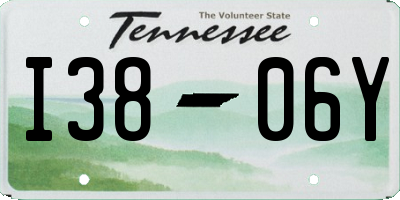 TN license plate I3806Y