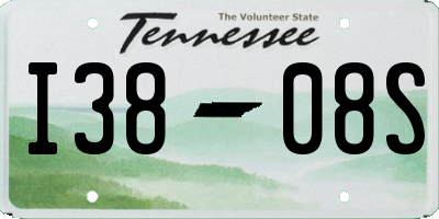 TN license plate I3808S