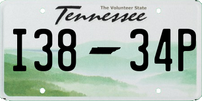 TN license plate I3834P
