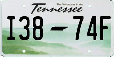 TN license plate I3874F