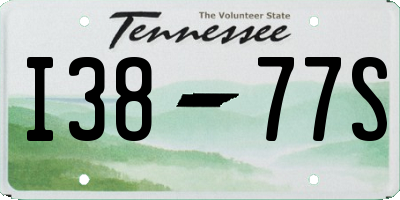 TN license plate I3877S