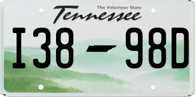 TN license plate I3898D