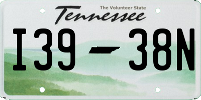 TN license plate I3938N
