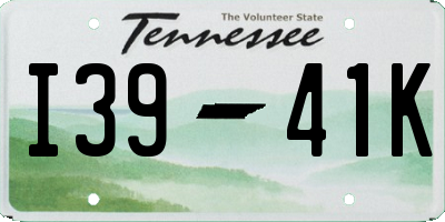TN license plate I3941K