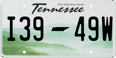 TN license plate I3949W