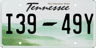 TN license plate I3949Y