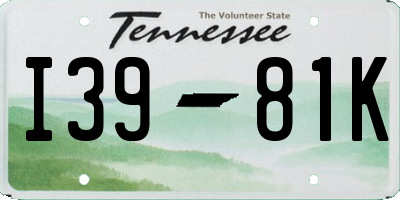 TN license plate I3981K