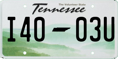 TN license plate I4003U