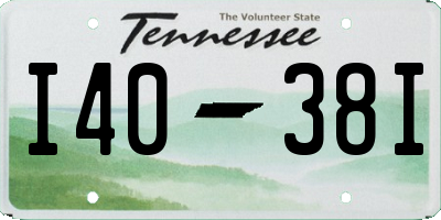 TN license plate I4038I