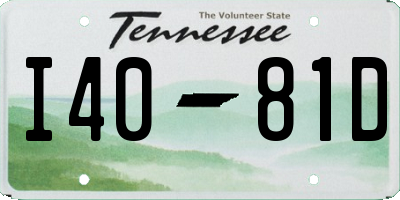 TN license plate I4081D