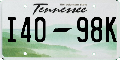 TN license plate I4098K