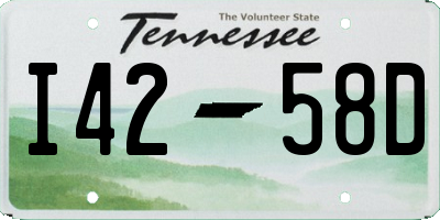 TN license plate I4258D