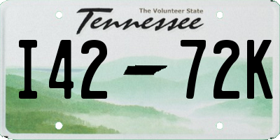 TN license plate I4272K