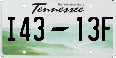 TN license plate I4313F