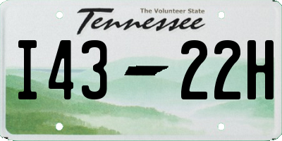TN license plate I4322H