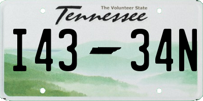 TN license plate I4334N