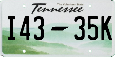 TN license plate I4335K