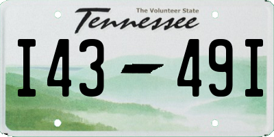 TN license plate I4349I