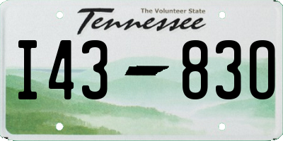TN license plate I4383O