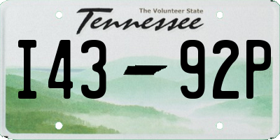 TN license plate I4392P