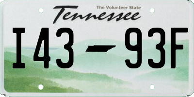 TN license plate I4393F