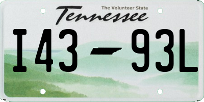 TN license plate I4393L