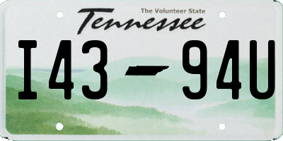 TN license plate I4394U