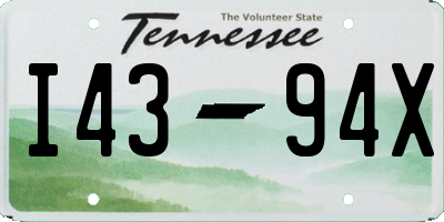 TN license plate I4394X