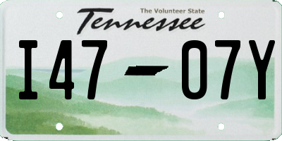 TN license plate I4707Y
