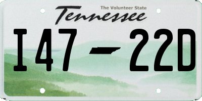 TN license plate I4722D
